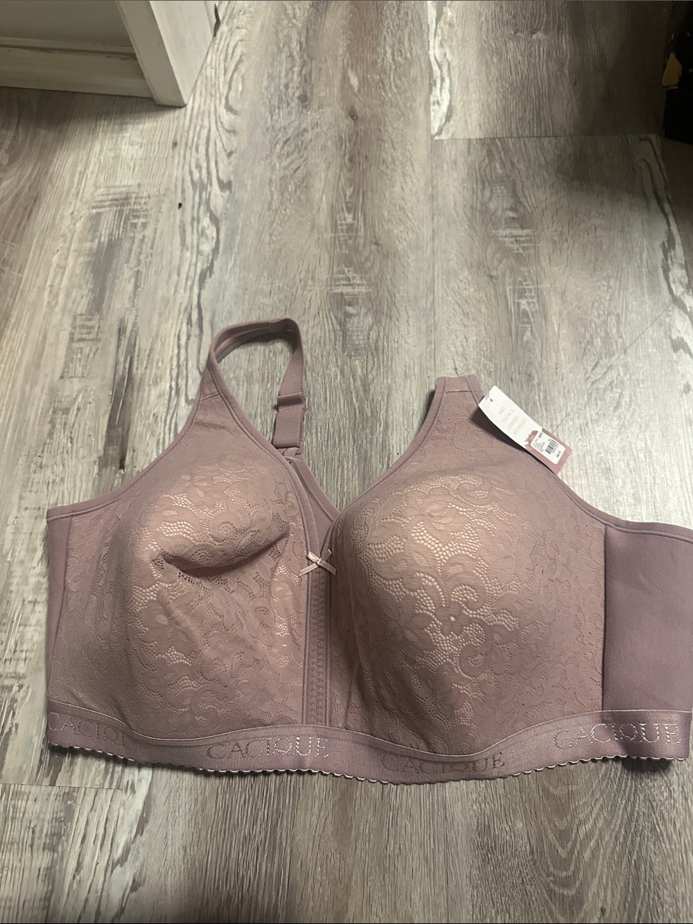 Cacique Dusty Mauve Lace Wirefree Full-Coverage Bra